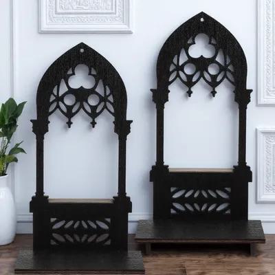 Home Bar Stand - زوج واحد من حوامل الشموع الخشبية