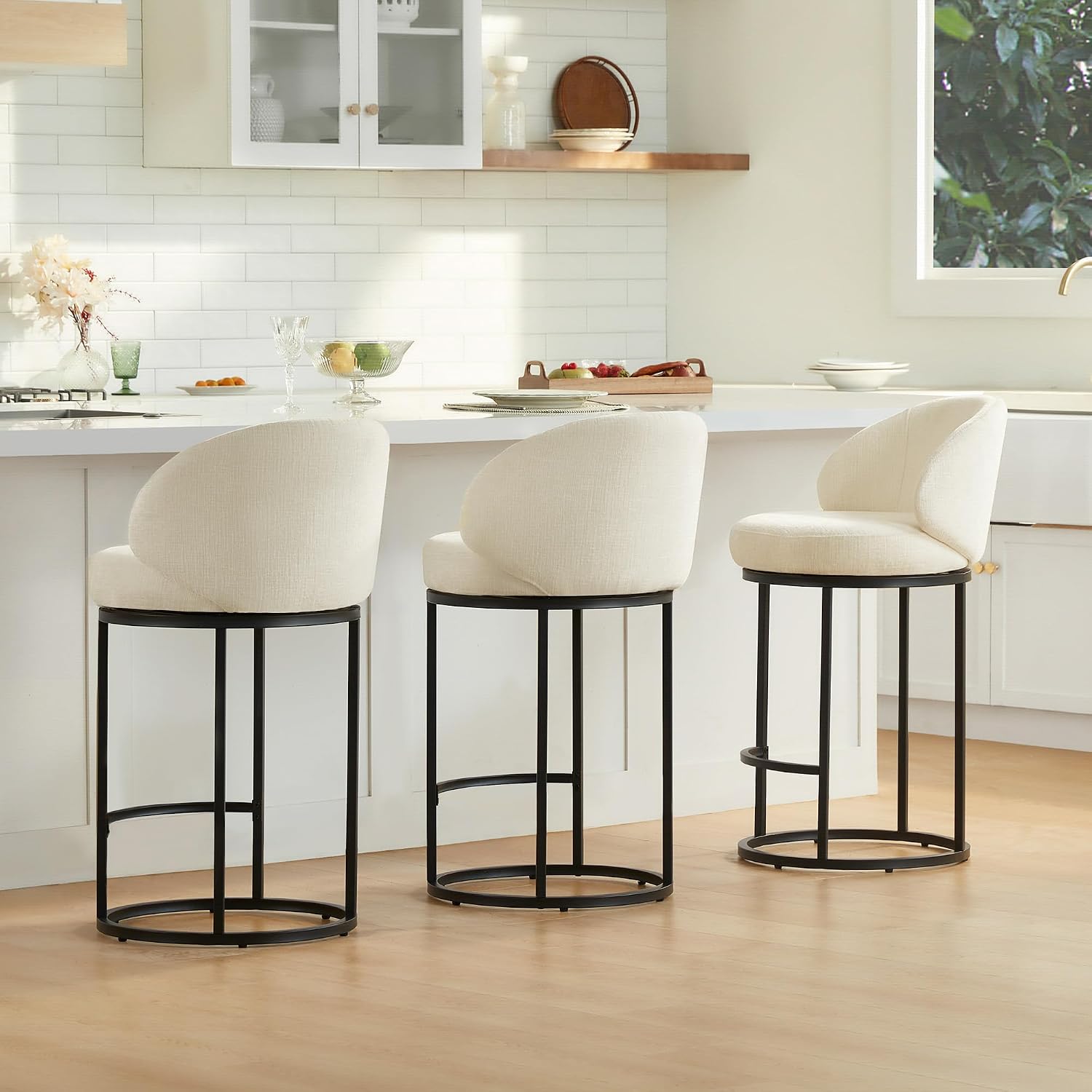 Home Bar Stools - مجموعة من 3 كراسي بار دوارة