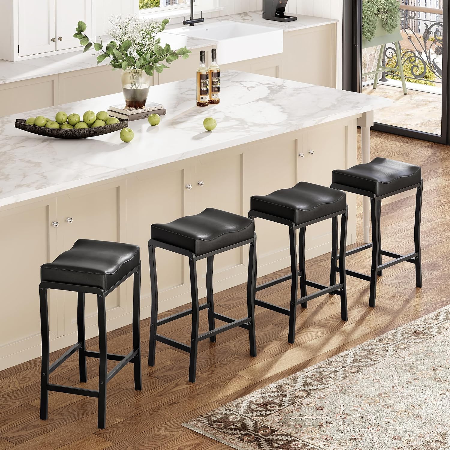 Home Bar Stools - مجموعة كراسي بار بارتفاع مناسب للطاولة،