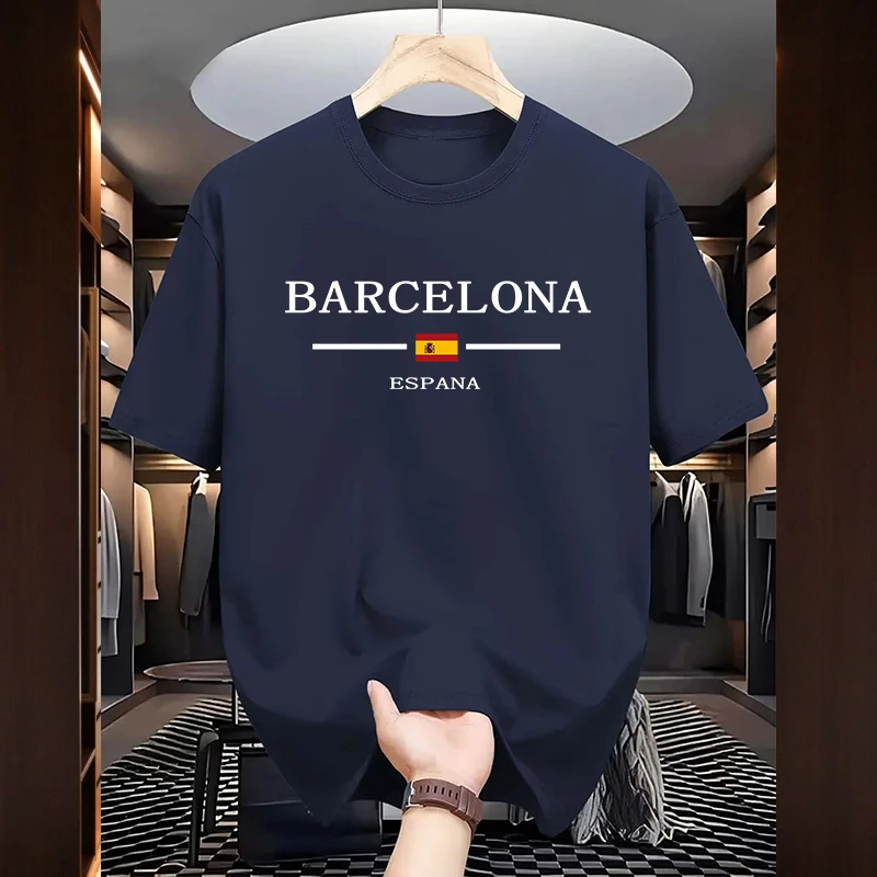 Home Barcelona - تي شيرتات برشلونة مطبوعة للرجال عالية