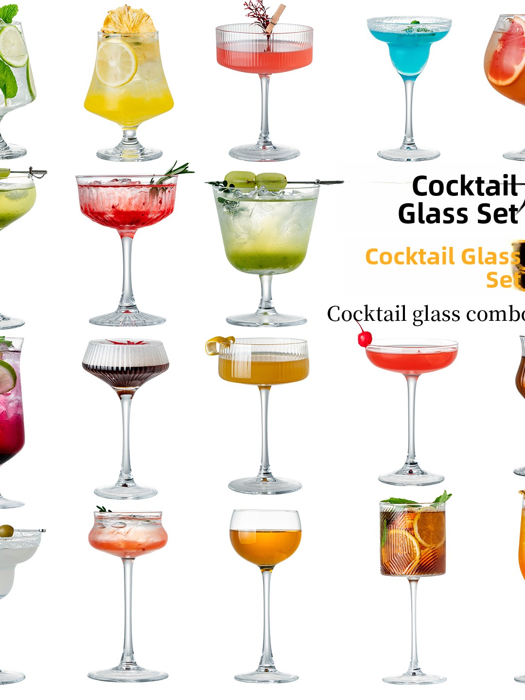 Old Fashioned Glass - طقم كوكتيل فاخر من الكريستال الزجاجي،