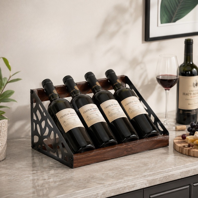 رف خشبي للنبيذ للبار المنزلي،  - مراجعة Home Bar Stand وسعره