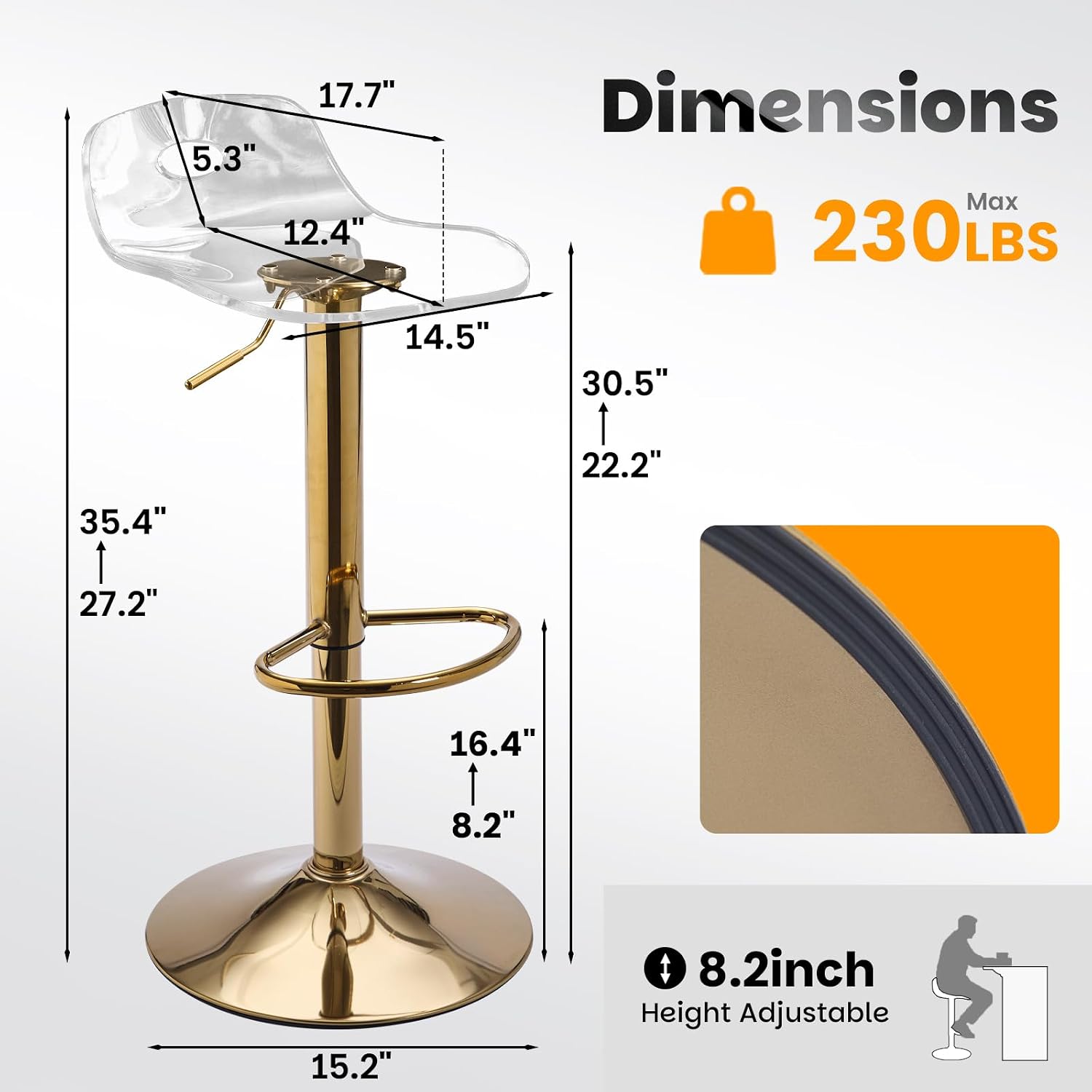 طقم كراسي بار أكريليك شفافة قا - مراجعة Home Bar Stools وسعره