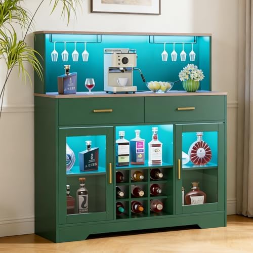 خزانة بار للنبيذ مع إضاءة LED، - مراجعة Home Bar And Cabinet وسعره